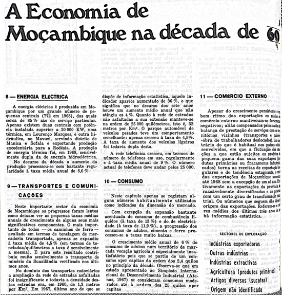 A economía de Moçambique na década de 60