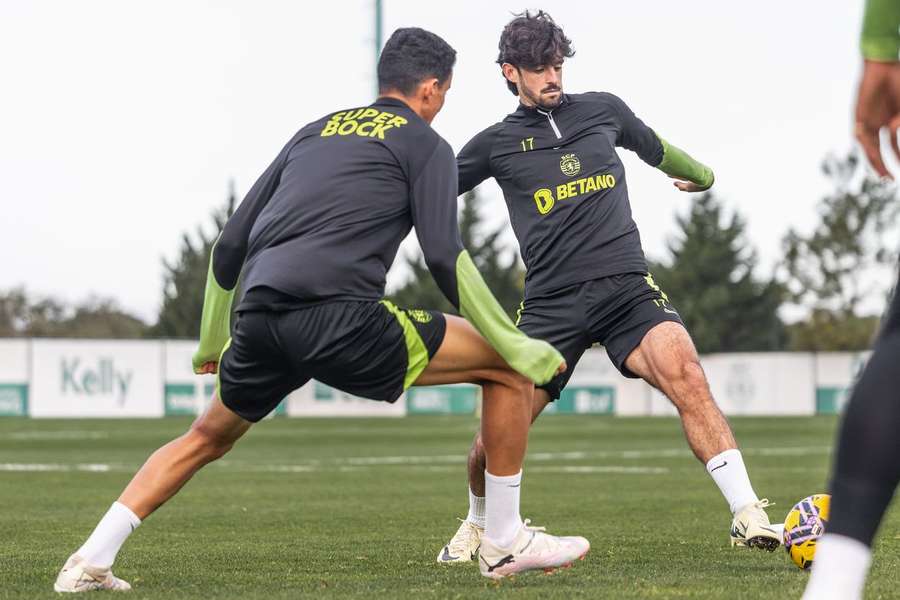 Trincão no treino do Sporting