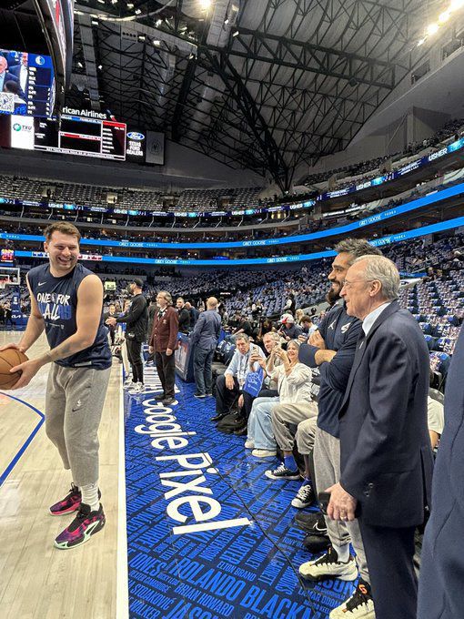 Vídeo: Florentino Pérez na primeira fila da NBA em dia especial para Doncic