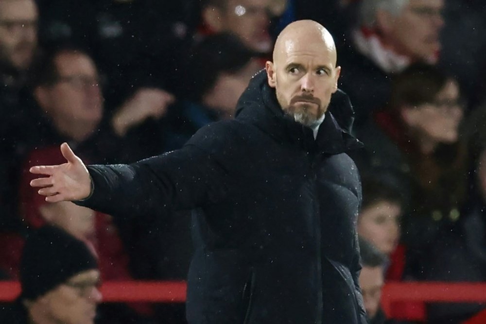 Ten Hag crava a sua continuidade no United. AFP