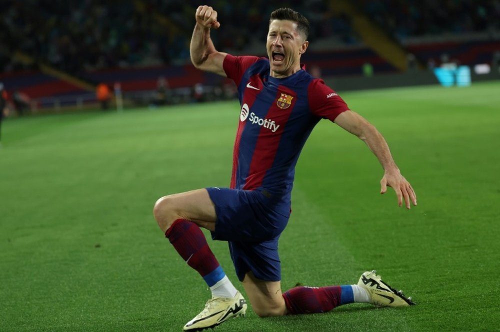 Lewandowski, com a camisa do Barça, em foto de arquivo. EFE