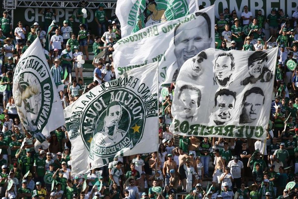 Torcedores do Chapecoense em imagem de arquivo. EFE/Sebastião Moreira/Archivo