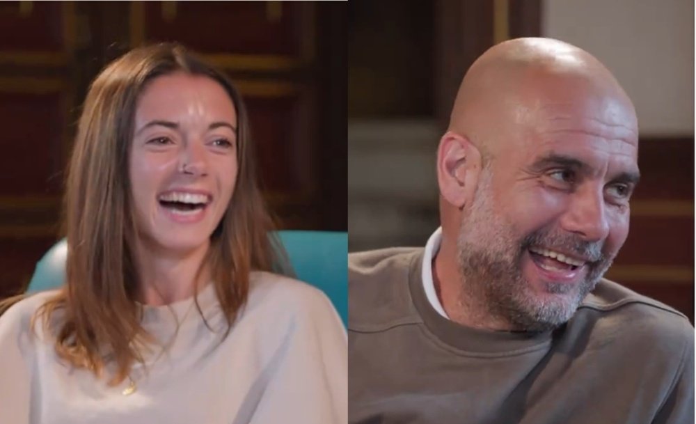 Aitana Bonmatí y Pep Guardiola em cena do documentário.  Captura/TV3