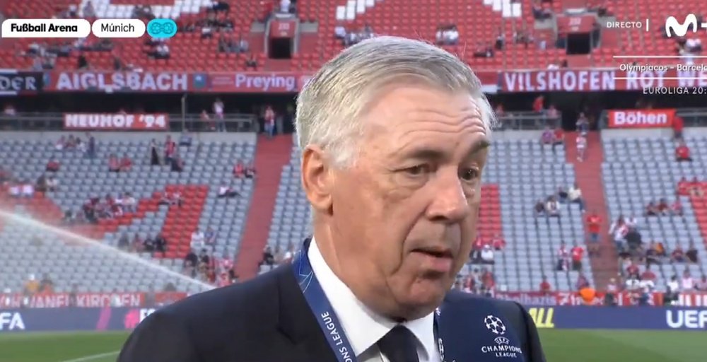 Ancelotti assegurou que o Bayern vai sofrer. Captura/Movistar