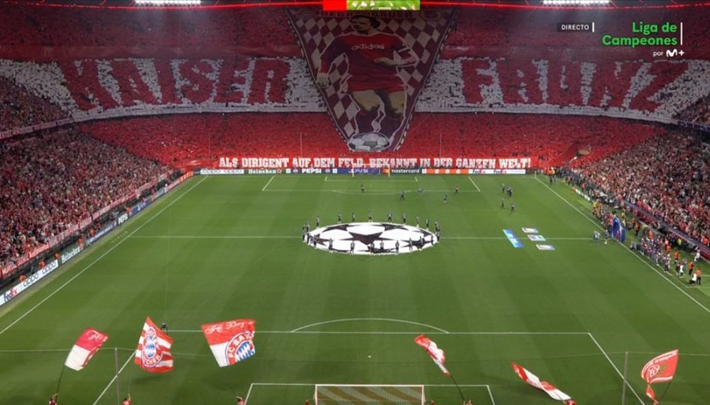 Emocionante homenagem do Bayern à Beckenbauer. Captura/MovistarFutbol