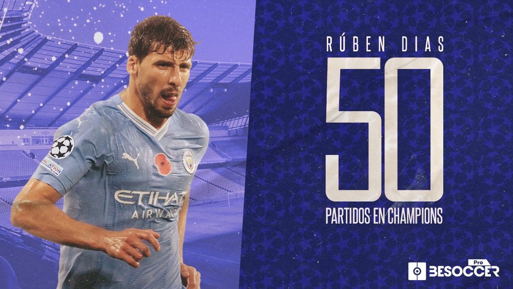 Rúben Días chegou a 50 jogos na Champions League. BeSoccer Pro