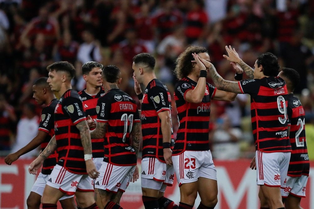 Jogadores do Flamengo celebram, em foto de arquivo. EFE