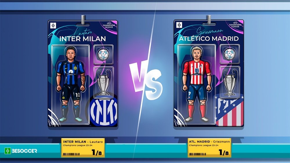 Prováveis escalações de Inter e Atlético de Madrid. BeSoccer