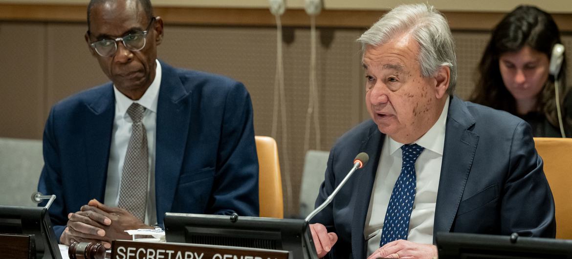 Secretário-Geral António Guterres faz comentários ao Comitê sobre o Exercício dos Direitos Inalienáveis do Povo Palestino.