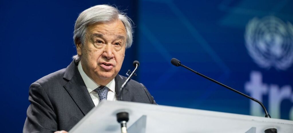 António Guterres ressalta que Israel assumiu a responsabilidade pelos ataques deste sábado em resposta a ações anteriores contra Israel