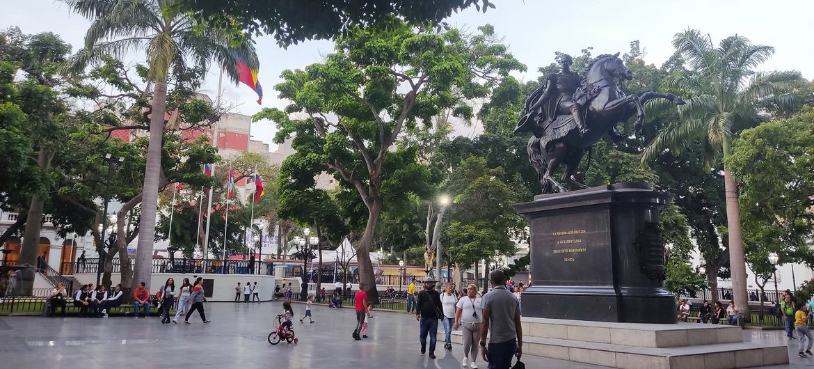 Praça Bolívar em Caracas, Venezuela