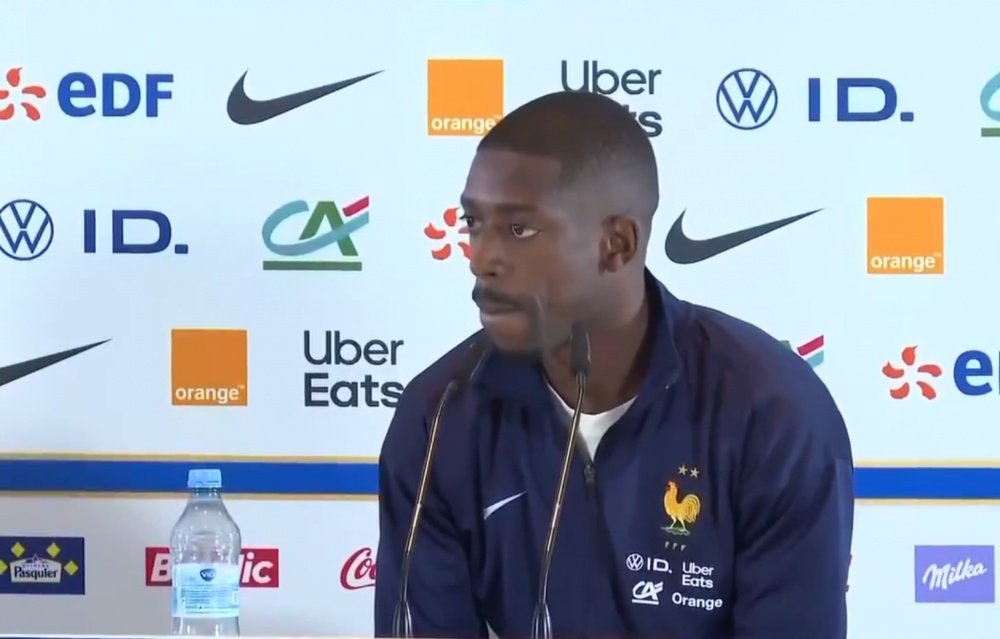 Dembélé fala em coletiva,  antes da estreia na Eurocopa. Captura/L'Équipe