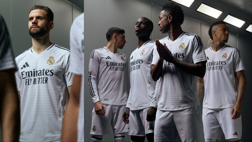 Assim é o primeiro uniforme de Mbappé com o Madrid. AFP