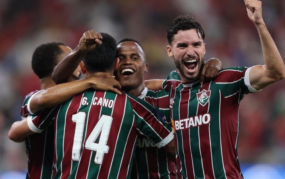 Os jogadores do Fluminense celebram. EFE