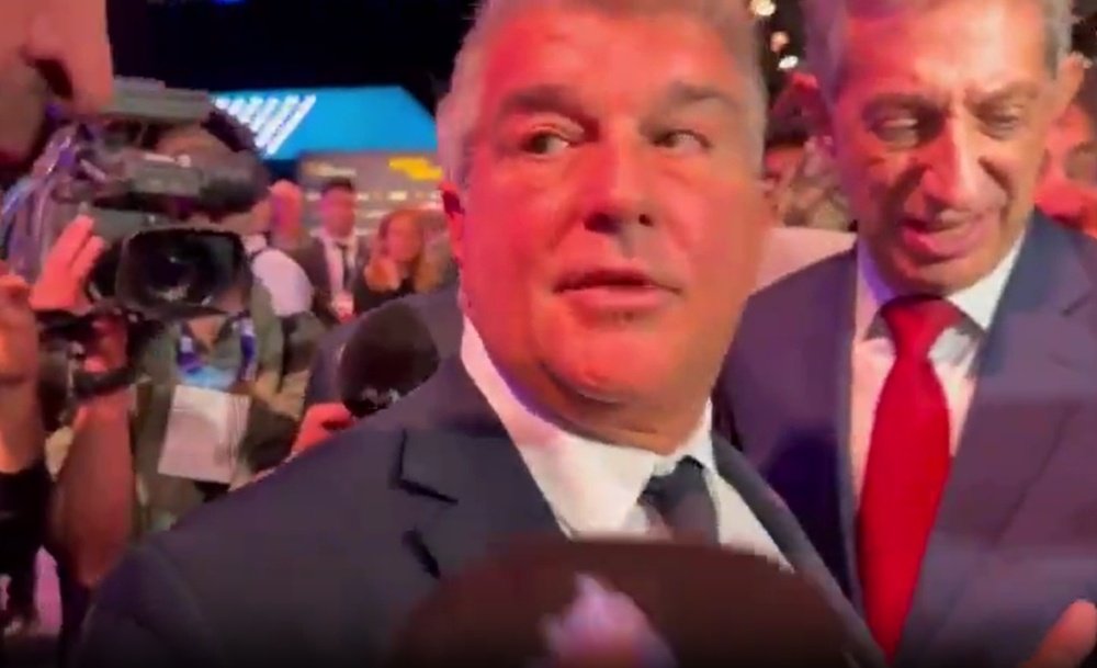 Laporta foi ao Mobile World Congress. Captura/ElPartidazoDeCope