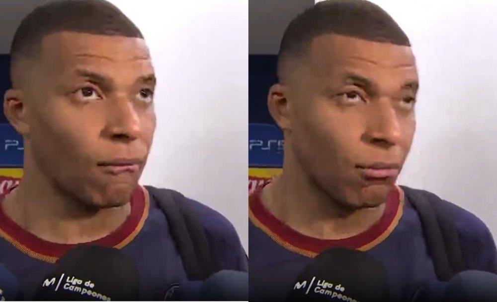 Mbappé depois do PSG-Borussia Dortmund. Captura/MovistarLigadeCampeones