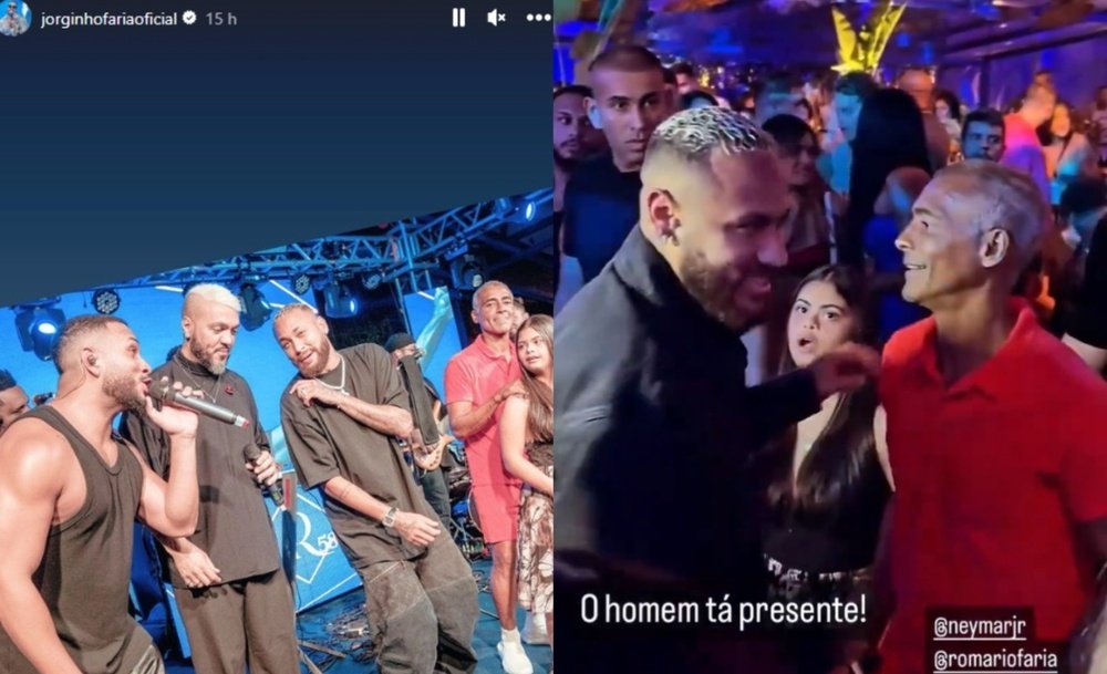 Web não perdoa o físico de Neymar em festa de Romário. Capturas/Instagram/jorginhofariaoficial